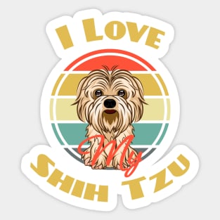 I Love My Shih Tzu Dog Puppy Lover Cute Sticker